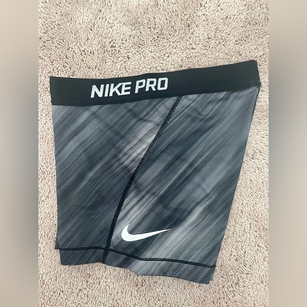 Women’s Nike Pro Spandex Shorts - Black/Grey/White, Dri-Fit